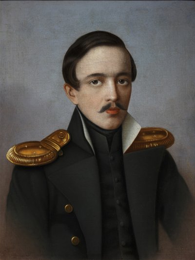 Runoilija Mihail Lermontovin muotokuva 1814-1841, 1887 tekijältä G.F. Krylov