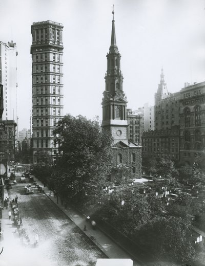 St Pauls Chapel, Vesey ja Church Streets, New York City tekijältä G.P. Hall und Sohn