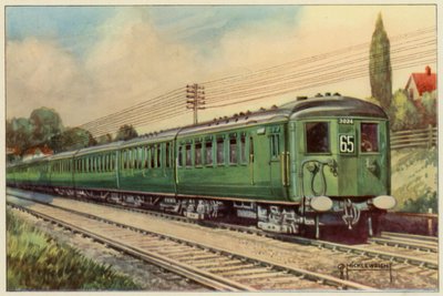Southern Railway, Electric Express London Bridgestä Eastbourneen (värilitho) tekijältä G.P. Micklewright