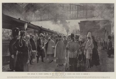 Kuningas Edward VII jätti hyvästit Saksan keisarille Charing Crossin asemalla 5. helmikuuta tekijältä G.S. Amato