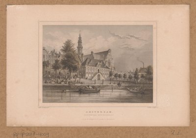 Näkymä Westerkerkille Amsterdamissa Keizersgrachtilta Amsterdam, Westerkerk Keizersgracht (otsikko esineessä) tekijältä G. Hess