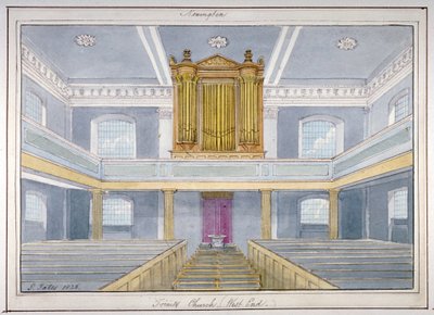 Holy Trinity Churchin sisustus, Newington, Southwark, Lontoo, 1826 tekijältä G Yates