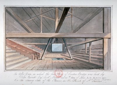 Näkymä London Bridgen perustalta, 1825 tekijältä G Yates