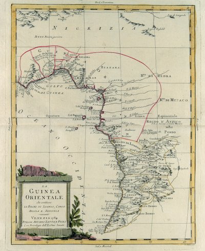 G. Zulianin kaiverrus, otettu Antonio Zattan Venetsiassa vuonna 1784 julkaiseman "Uusimman atlasin" osasta IV, yksityinen kokoelma tekijältä G. Zuliani
