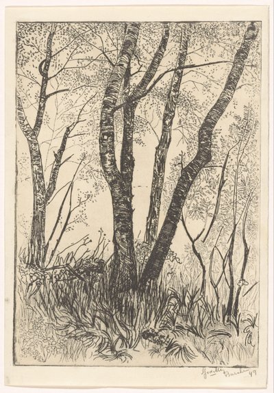 Puut korkeassa ruohossa tekijältä G. van der Mey (signed by artist)