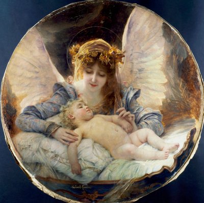 "Suojelusenkeli" Gabriel Joseph Marie Ferrierin (1847-1914) maalaus Yksityiskokoelma tekijältä Gabriel-Joseph-Marie-Augustin Ferrier