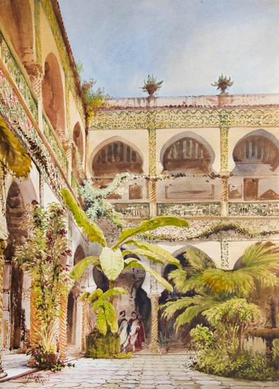 Dar Mustapha Pacha, Algiers (akvarelli) tekijältä Gabriel Carelli