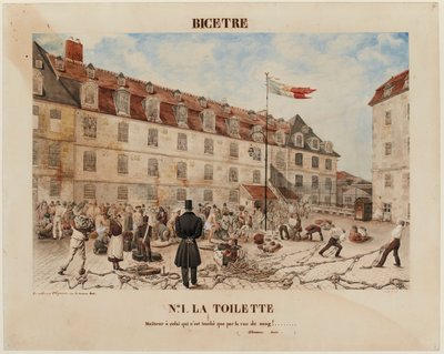 Ranska: BICÊTRE. Nº1. VESSELI / Voi sitä, jota koskettaa vain veren näkeminen! ........ / ( JJ Rousseau. Émile. ). tekijältä Gabriel Cloquemin