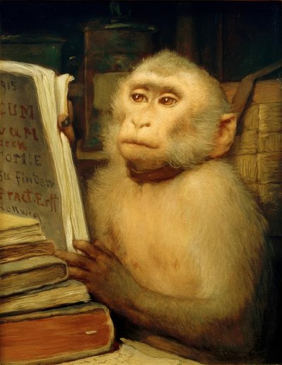 G. v. Max, Lesender Affe tekijältä Gabriel Cornelius Ritter von Max
