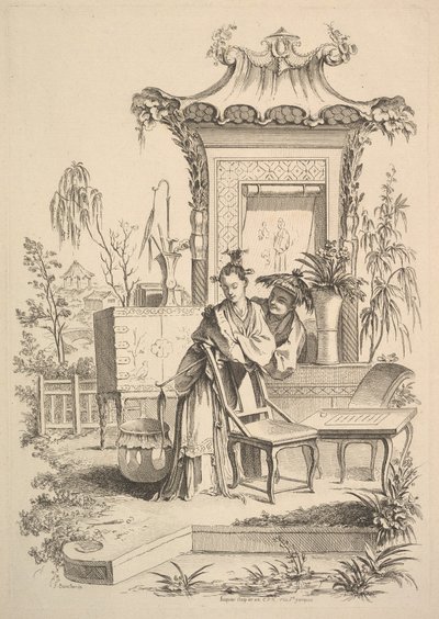 Kiinalainen mies ja nainen, n. 1742. tekijältä Gabriel Huquier
