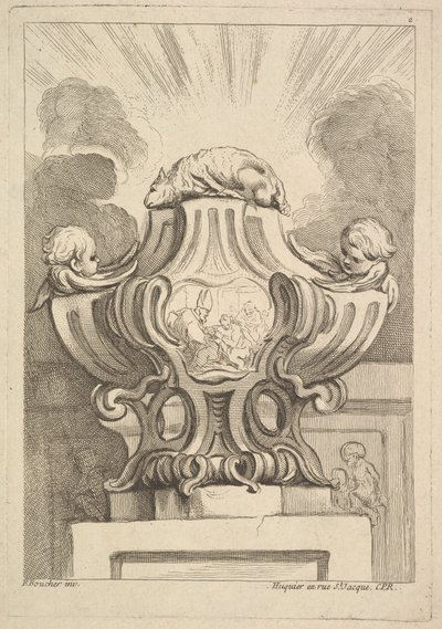 Suunnittelu uurnalle, 1725-72. tekijältä Gabriel Huquier