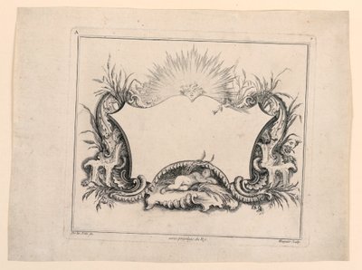 Escutcheon, "Recueil Nouveau de Differens Cartouche" tekijältä Gabriel Huquier