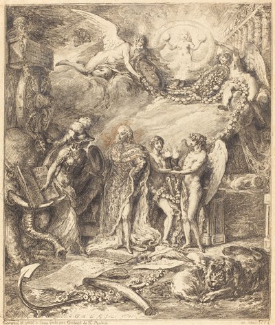 Allegoria Provencen kreivin avioliitosta tekijältä Gabriel Jacques de Saint Aubin
