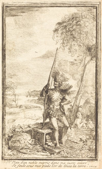 Etukappale: allegorinen kokoonpano (Composition allegorique) tekijältä Gabriel Jacques de Saint Aubin