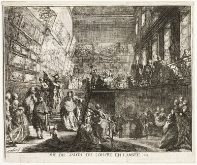 Näkymä Salonista Louvressa vuonna 1753 tekijältä Gabriel Jacques de Saint Aubin