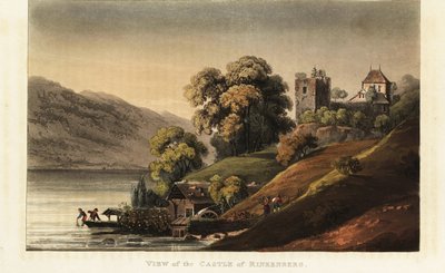 Keskiaikaisen Ringgenbergin linnan rauniot Brienz-järvellä, Bernin kantonissa, Sveitsissä tekijältä Gabriel Ludwig (after) Lory