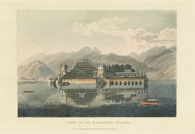 Näkymä kauniille Isola Bella -saarelle, Lago Maggioressa, ennen vuotta 1820. tekijältä Gabriel Ludwig Lory