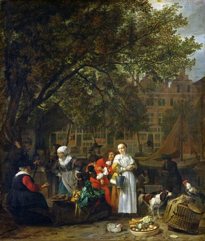 Yrttitori Amsterdamissa tekijältä Gabriel Metsu