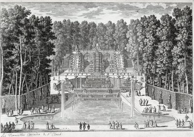 Uudet vesiputoukset St Cloudin puutarhoissa (meidän luona) - Perelle, 1600-luvun loppu tekijältä Gabriel Perelle