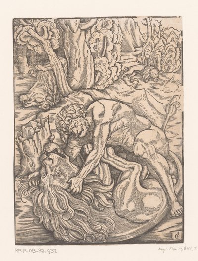 Hercules taistelee Nemean leijonaa vastaan Labors of Hercules (sarjan nimi) tekijältä Gabriel Salmon