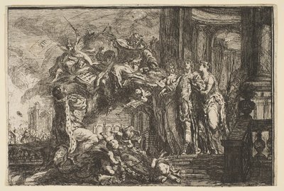 Allegoria Dauphinin toipumisesta, 1752. tekijältä Gabriel de Saint Aubin