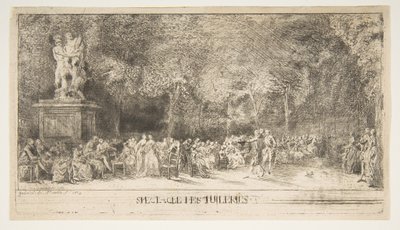 Kohtaus Tuileriesissa: Tuolit, 1760. tekijältä Gabriel de Saint Aubin
