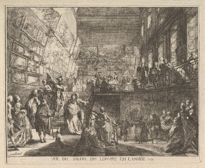 Näkymä Salon du Louvresta vuosina 1753, 1753. tekijältä Gabriel de Saint Aubin