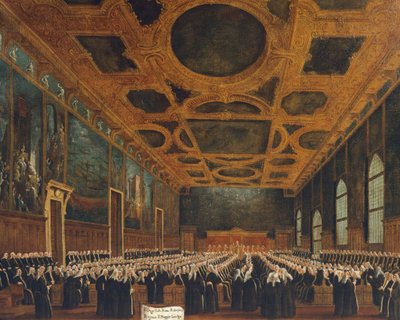 Suurneuvoston sali Ducal Palacessa, Gabriel Bella (1730-1799) tekijältä Gabriele Bella