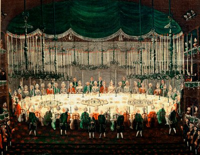 Vastaanotto Pohjoisen prinssien kunniaksi, joka edustaa suurlähettiläiden juhlaa. Gabriel Bellan (1730-1799) maalaus 1700-luvun Venetsia, Galleria Fondazione Querini Stampalia tekijältä Gabriele Bella