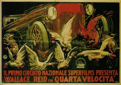 Wallace Reid elokuvassa Double Speed, 1920 tekijältä Gabriele Galantara