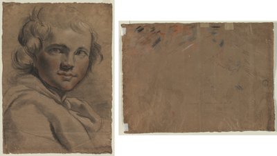 Nuoren miehen pää (recto) Pääpiirros (käänteinen) tekijältä Gaetano Gandolfi