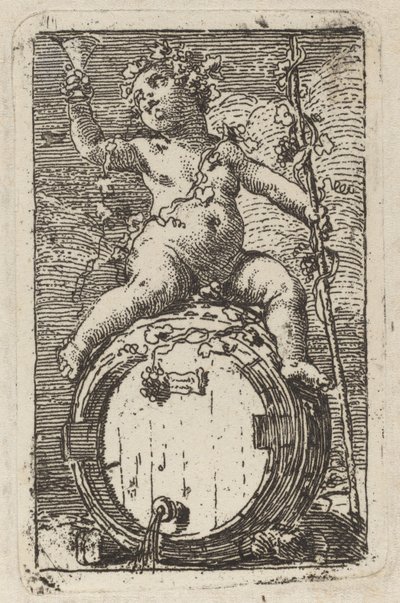 Infant Bacchus Astride viinitynnyri tekijältä Gaetano Gandolfi