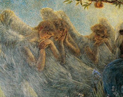 Enkelit, yksityiskohta Äitiys tekijältä Gaetano Previati