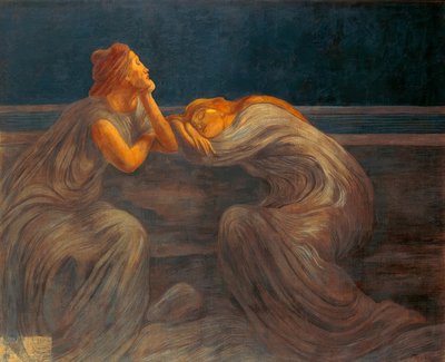 Nocturne, 1908, kirjoittanut Gaetano Previati (1852–1920). tekijältä Gaetano Previati