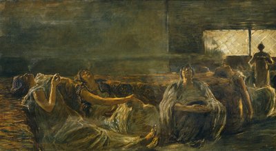 Gaetano Previati (1852-1920) oopiumin tupakoitsijat tekijältä Gaetano Previati