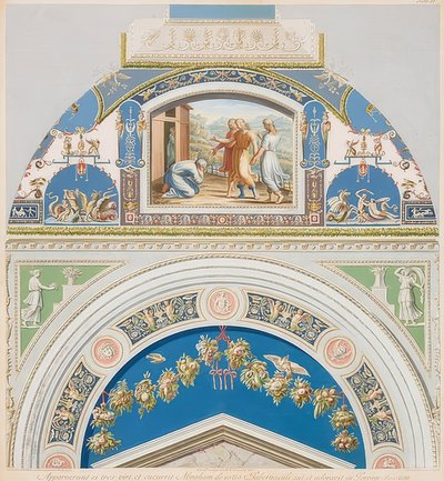 Kehys ja holvi Abrahamin ja kolmen enkelin kanssa. 1774 tekijältä Gaetano Savorelli