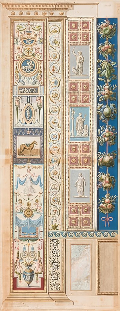 Pilaster Loggia II (koristelu, jossa on satuloitu hevonen keskikentässä). tekijältä Gaetano Savorelli
