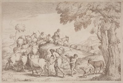 Iäkäs paimen takaa nähtynä tekijältä Gaetano Zompini, after Giovanni Benedetto Castiglione