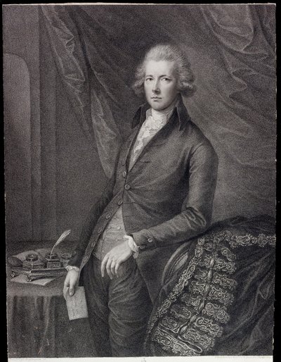 Oikea Hon William Pitt nuorempi (kaiverrus) tekijältä Gainsborough (after) Dupont