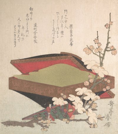 Luumunkukat ja kakkulaatikko, 1819. tekijältä Gakutei