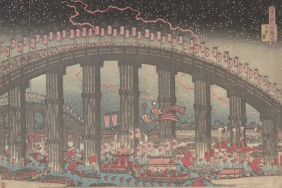 Tenmangu-festivaali Osakassa, 1834. tekijältä Gakutei