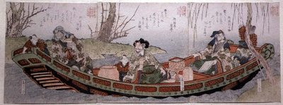 Sendai-ryhmän triptyykki: Shun kuningaskunnan kolme sankaria, n. 1818-1830 (puukiviprintti) tekijältä Gakutei Harunobu