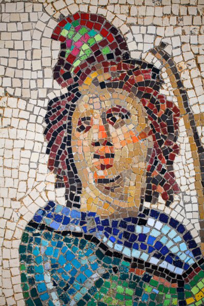 Roomalainen mosaiikki, jossa Orfeus soittaa lyraa. tekijältä Gallo-Roman