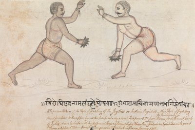 Two Jeyties Fighting tekijältä Gangaram Chintaman Tambat