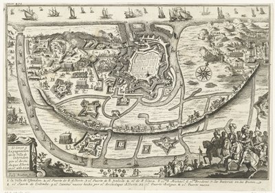 Beleg van Oostende, 1601 Arkkiherttua Alberton piiritys ja Oostenden huvilan tuhoaminen vuonna 1601 (otsikko esineessä) tekijältä Gaspar Bouttats