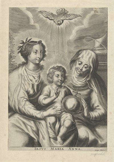Anna kolmessa Iesus Maria Anna (otsikko esineessä) tekijältä Gaspar Huybrechts