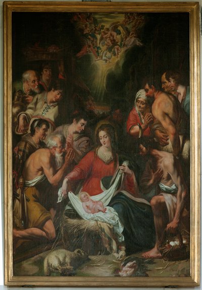 Paimenten palvonta, G. De Craeyerin koulu tekijältä Gaspar de (after) Crayer