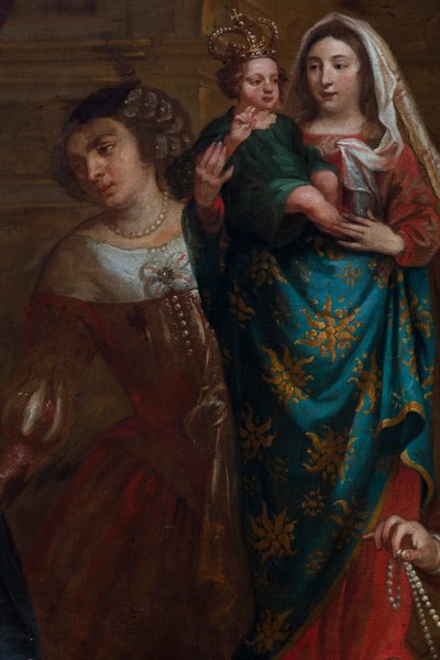 Espanjan arkkiherttuatar Isabella, joka luovuttaa jalokivinsä Hallen Pyhän Martin basilikaan tekijältä Gaspar De Crayer