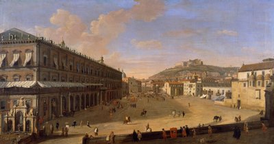 Palatsiaukio Napolissa, kirjoittanut Gaspar van Wittel (1652 tai 1653-1736) tekijältä Gaspar van Wittel