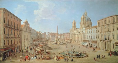 Rooma, Piazza Navona (öljy kankaalle) tekijältä Gaspar van Wittel